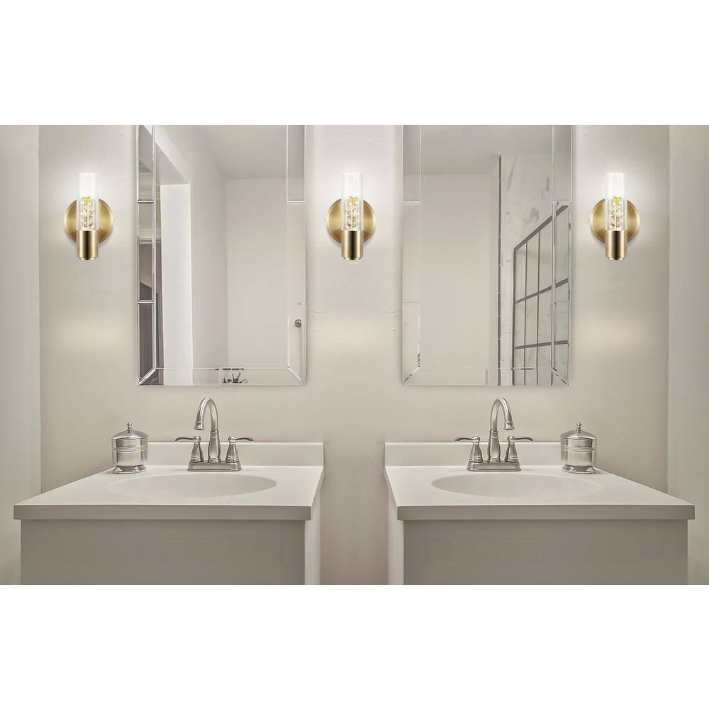 Bolha Classic Minimalist Brass-Gold LED Vanity Wall Light