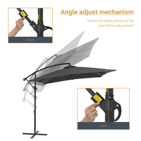 JOYESERY 8.2FT Backyard Cantilever Hanging Patio Umbrella in JOYESERY 8.2FT Backyard Cantilever Hanging Patio Umbrella in
