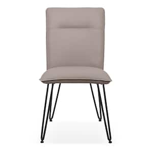 Demi Taupe Synthetic Leather with Metal Hairpin Legs Dining Chair