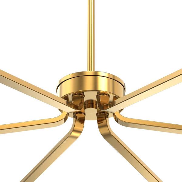 Emeritpro 6-Light Modern Brass Candle Chandelier, Single-Tier