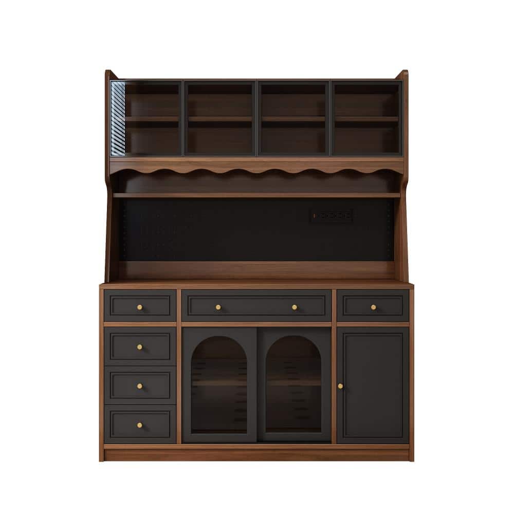 "63"" Freestanding Buffet Storage Cabinet with Hutch,6 Drawers, 4 Cabinets, Adjustable Shelves for Kitchen Dining Room" price history on PriceWatchPro