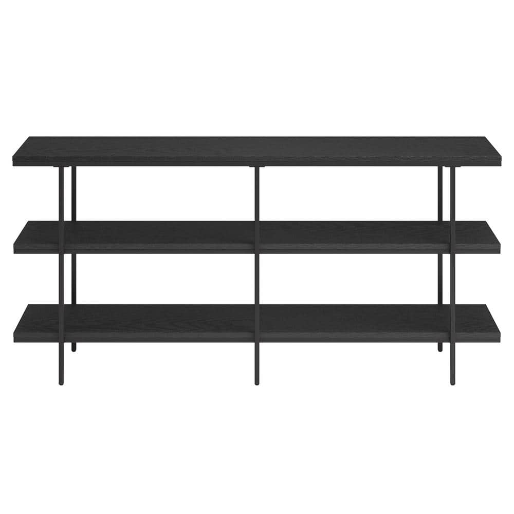 Harper 64'' Black Grain Console Table with Storage
