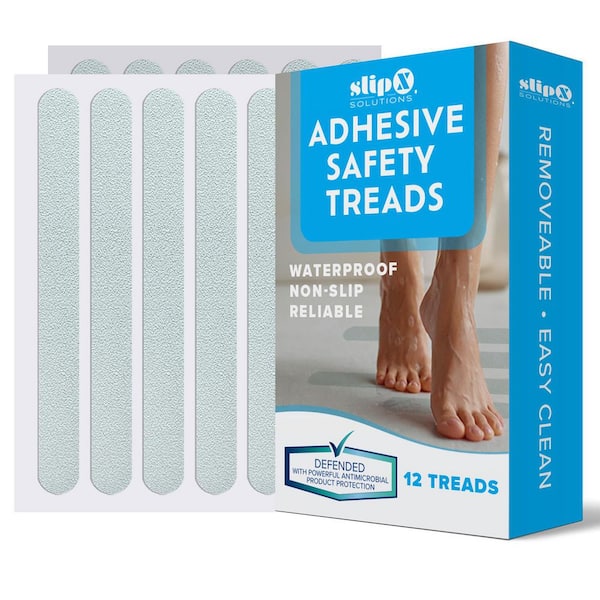 3/4 in. x 7.5 in. Safety Treads in Clear (12-Count)