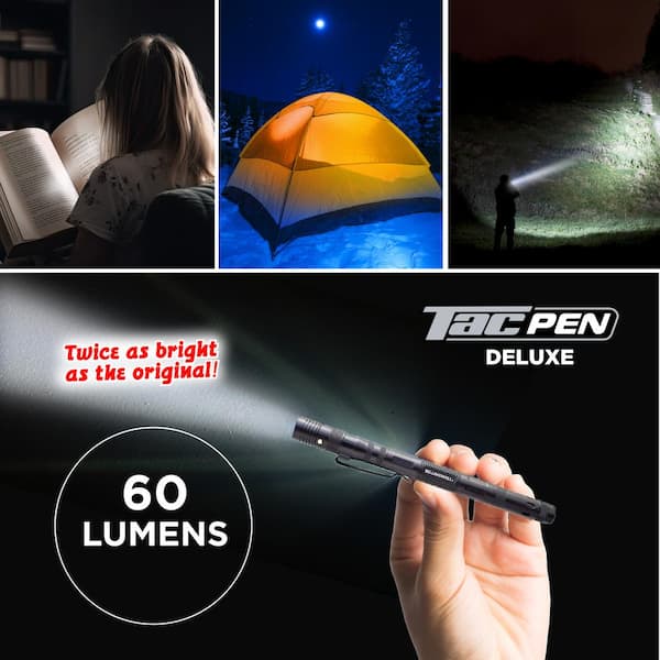 Bell + Howell Tac Pen, 9 in. 1 Aluminum 30 Lumens Tactical Pen and  Flashlight 7260 - The Home Depot