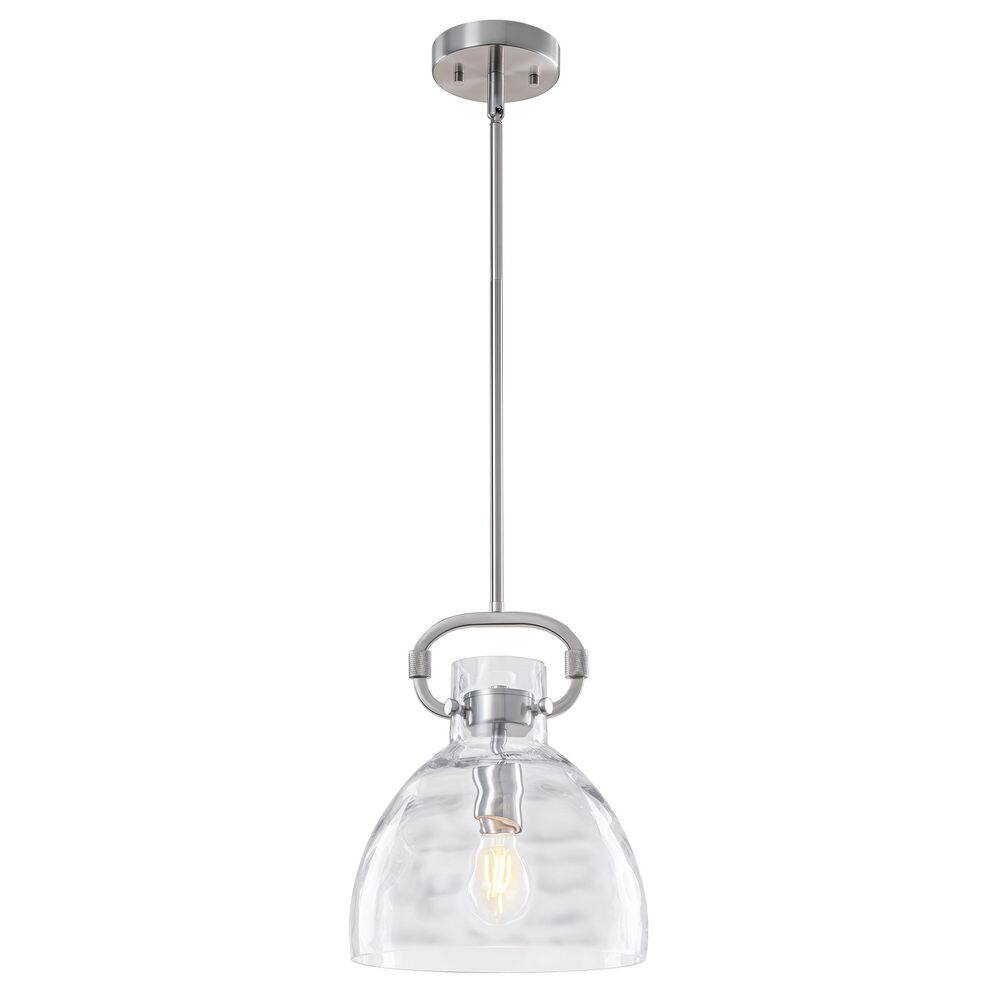 Brushed Nickel Clear Glass Water Ripple Pendant Light for Kitchen Island Dining Room Bar Entryway Hanging Fixture price history on PriceWatchPro
