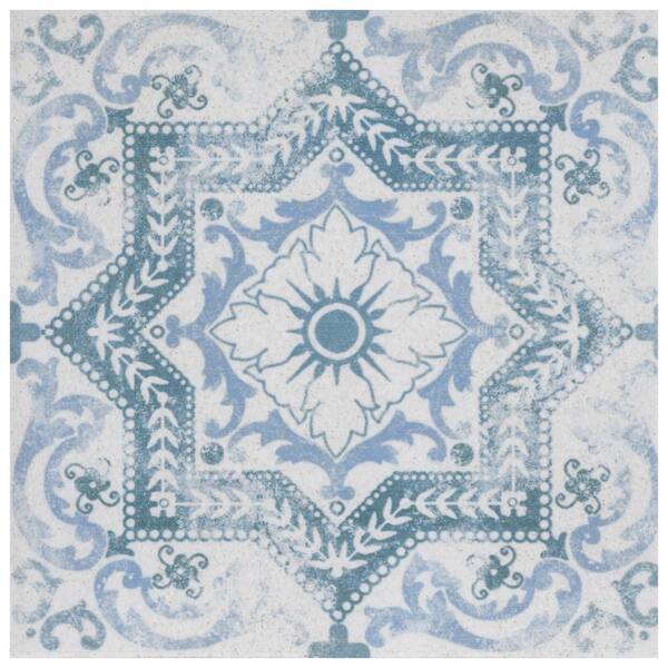 Merola Tile Klinker Alcazar Petunia Encaustic 12-3/4 in. x 12-3/4 in. Ceramic Floor and Wall Quarry Tile (1.13 sq. ft./Each)