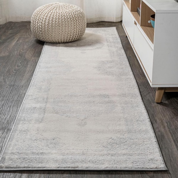 JONATHAN Y Rosalia Cottage Medallion Gray/Ivory 2 ft. x 10 ft. Runner Rug