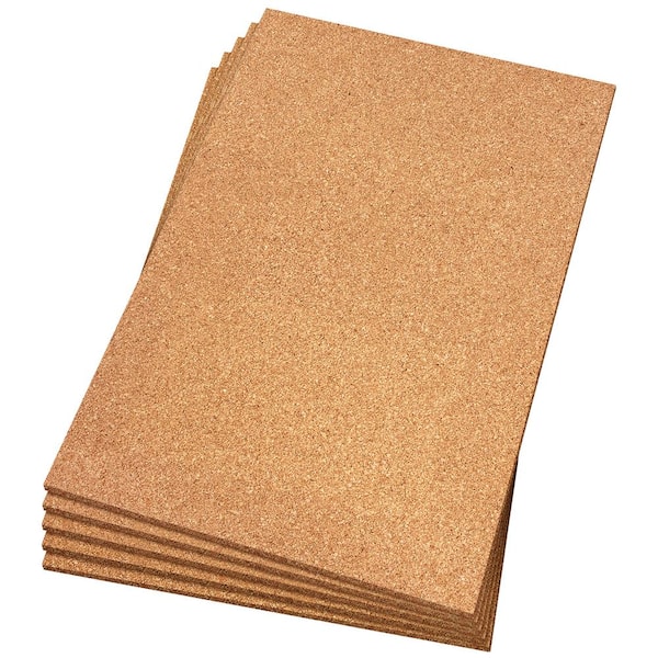 Photo 1 of 150 sq. ft. 2 ft. Wide x 3 ft. Long x 12 mm Thick Natural Cork Sound Dampening Underlayment Sheets (25-Pack)