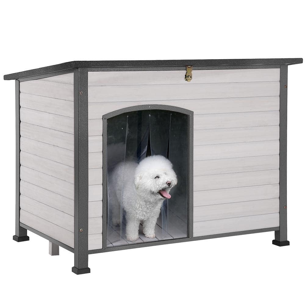 Aivituvin Wooden Heavy Duty Dog Crates House: Strong Iron Frame - L 