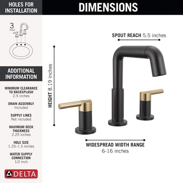 Delta Nicoli Pull-Down Spout 8 in. Widespread Double Handle