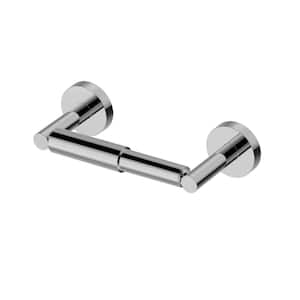 Cartway Modern Wall Mounted Spring Double Post Toilet Paper Holder in Chrome Finish