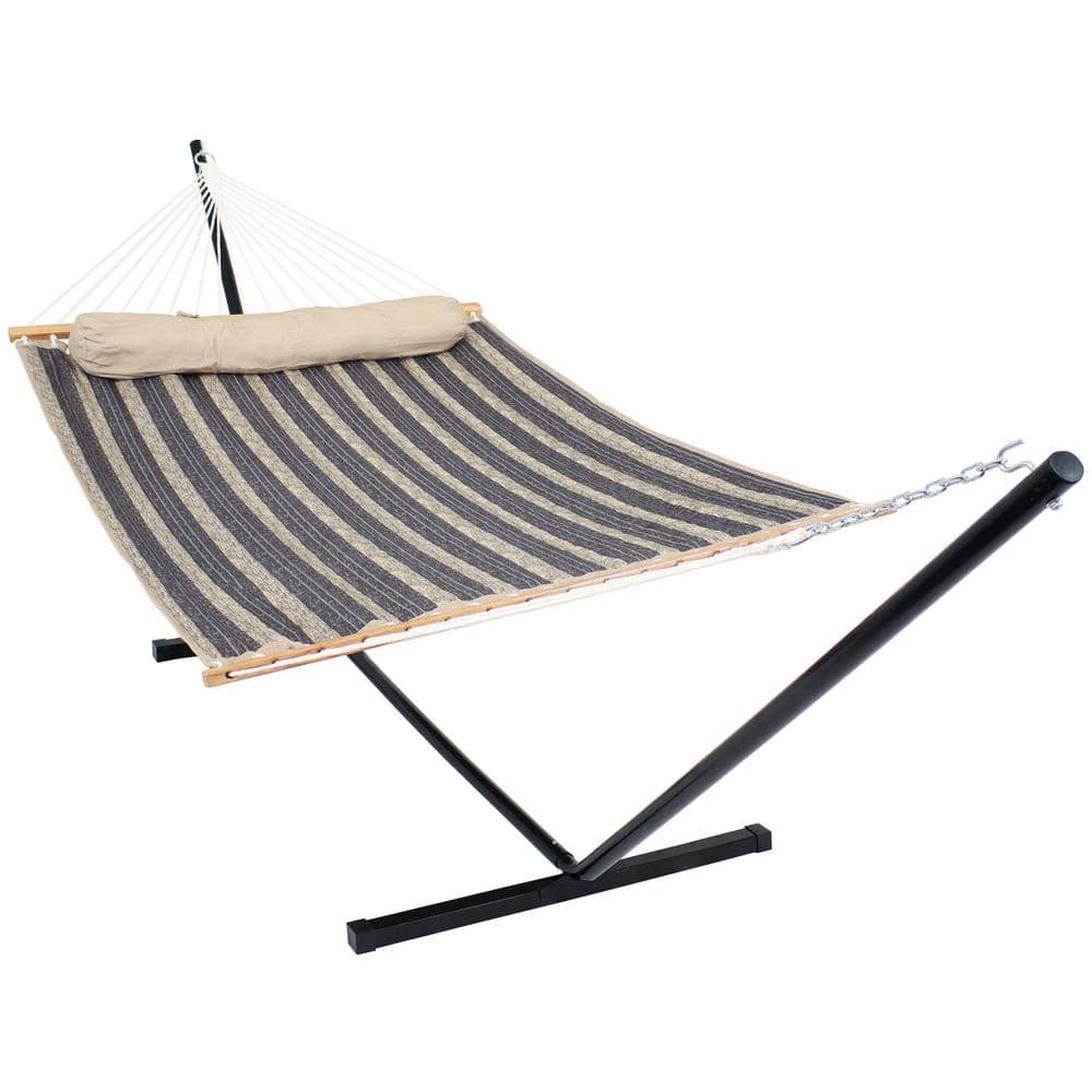 Sunnydaze Decor 10-3/4 ft. Quilted 2-Person Hammock with 12 ft. Stand in  Mountainside LY-QFH-MTS-COMBO - The Home Depot