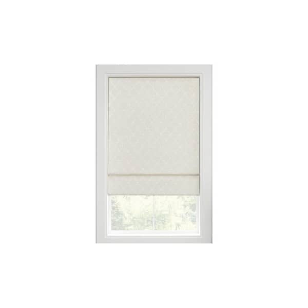 Eclipse Darien Ivory Ogee Cordless 100% Blackout Polyester Roman Shade 23 in. W x 64 in. L