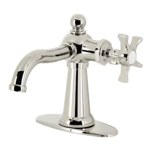 Hamilton Single-Handle Single Hole Bathroom Faucet with Push Pop-Up and Deck Plate in Polished Nickel