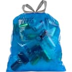 Aluf Plastics 20-30 Gallon 0.8 MIL Blue Drawstring Trash Bags - 30" x 33" - Pack of 36 - For Home, Kitchen, & Office