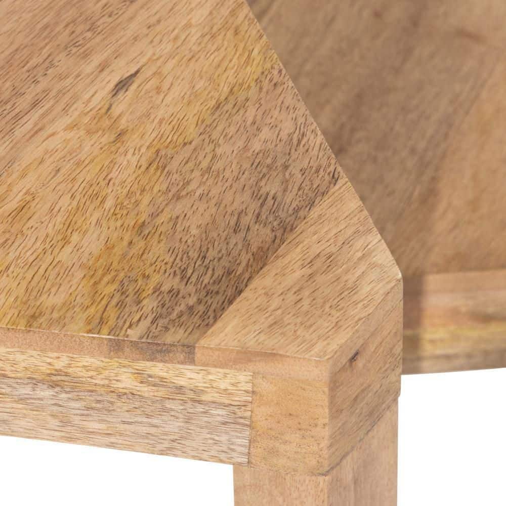 Talcott Whitewashed Wood Triangular Nesting Table Set