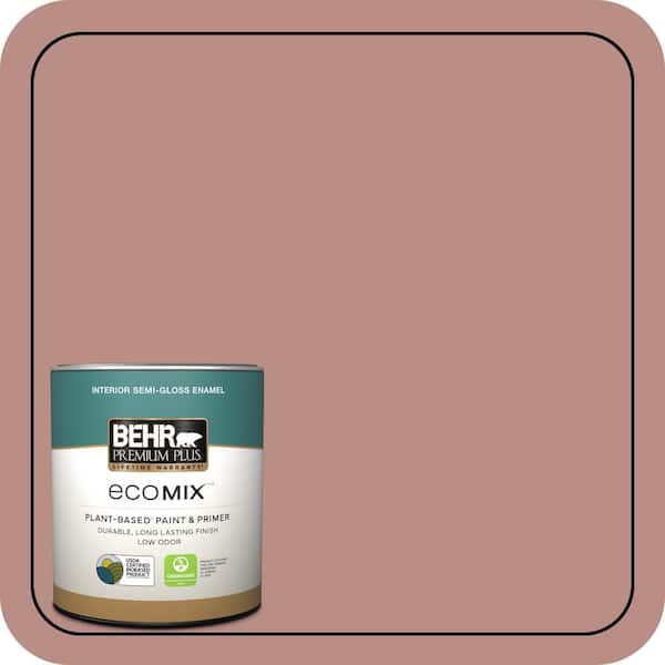 1 qt. #170F-5 Brick Dust Semi-Gloss Enamel EcoMix Plant-Based Interior Paint & Primer