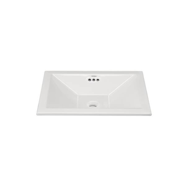 Ronbow Essentials Monument 19.625 in. Self-rimming Bathroom Sink in White