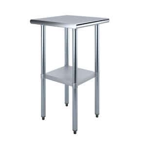 20 in. x 20 in. Stainless Steel Kitchen Utility Table with Adjustable Bottom Shelf