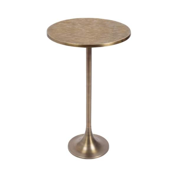 Baronet 14 in. Gold Round Metal End Table