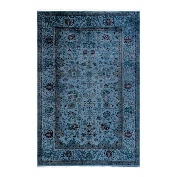 Chloe & Olivia Home Blue 5 ft. 4 in. x 7 ft. 10 in. Fine Vibrance Hand-Knotted Area Rug