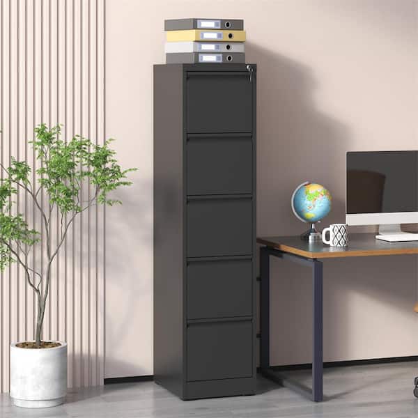Kahomvis Black Office Cabinet