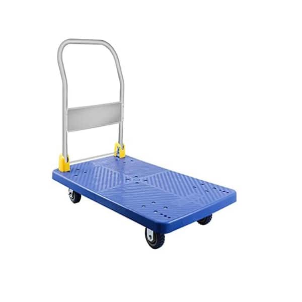 Tidoin Heavy-Duty Blue Steel Drywall Cart with 1320 lbs. Load Capacity and 360-Degree Swivel Wheels