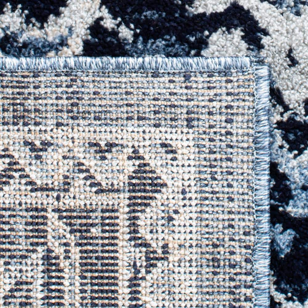 Navy Blue Synthetic Traditional Oriental 9' x 12' Area Rug
