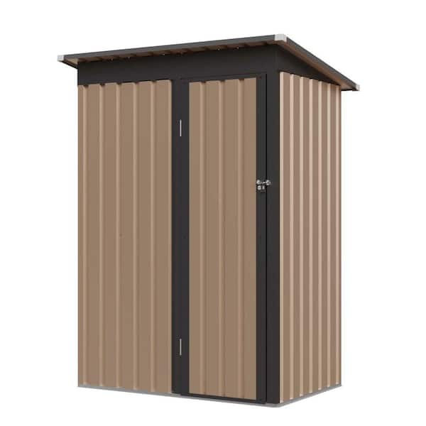 4.27 ft. W x 2.42 ft. D Brown Metal Shed with Hinge Door (10.33 sq. ft. )