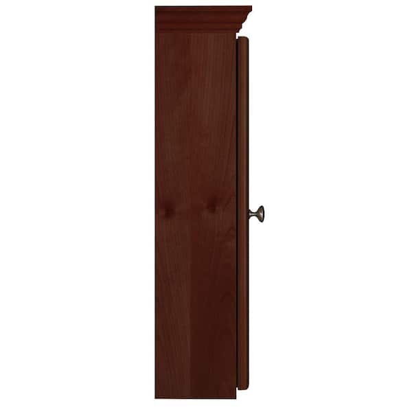 Ultraline 30 in. W x 27 in. H x 6-1/2 in. D Framed Tri-View Surface-Mount Bathroom Medicine Cabinet in Dark Alder