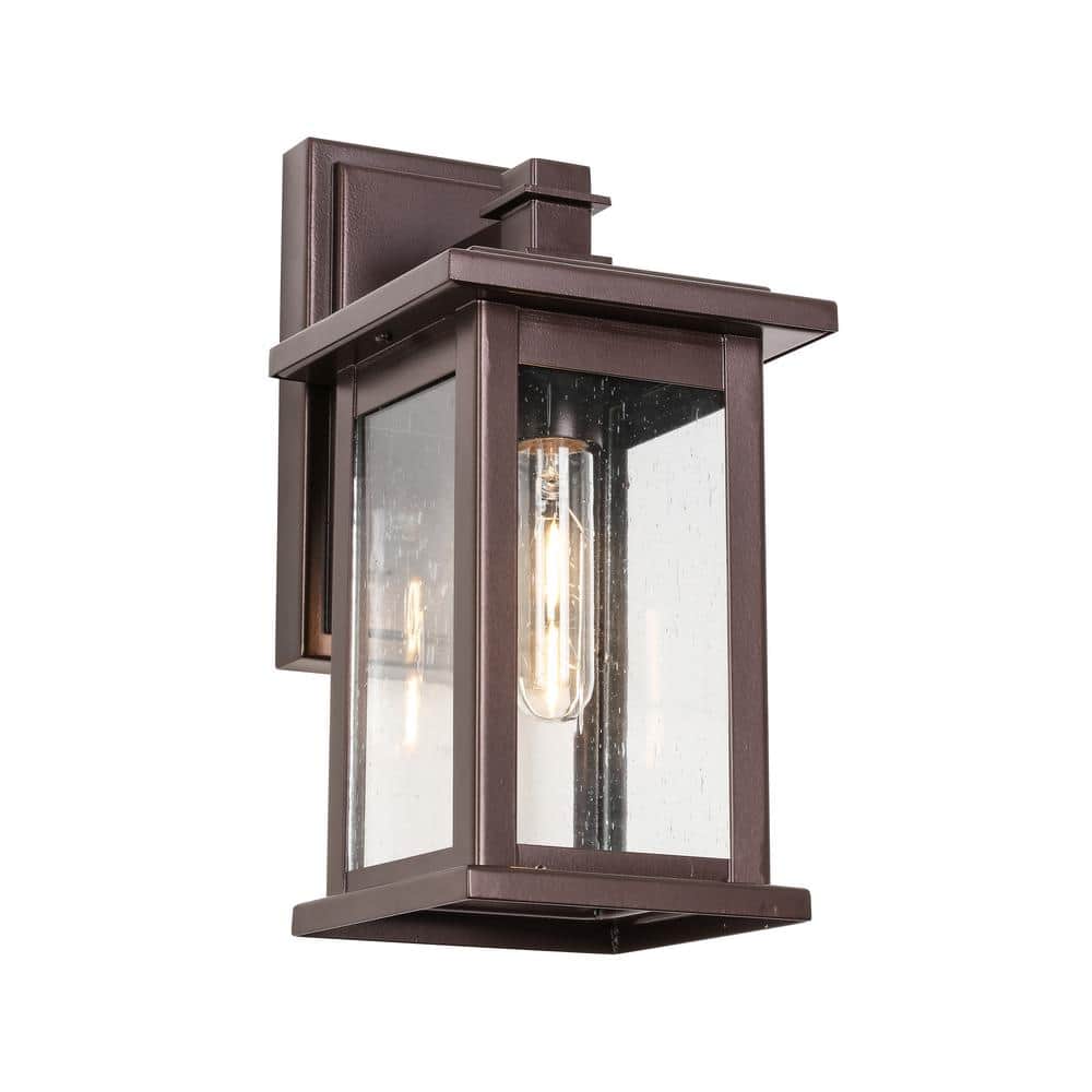 1-Light Oil Rubbed Bronze not Motion Sensing Outdoor Hardwired Wall Lantern