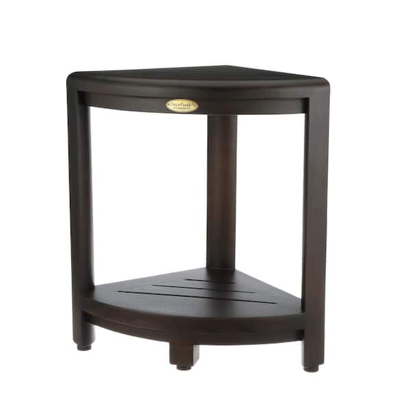 DecoTeak Oasis 2-Tier Teak Corner Shower Shelf