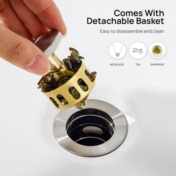 GAGALIFE 1-3/8 in. Metal Pop Up Drain Strainer Stopper with