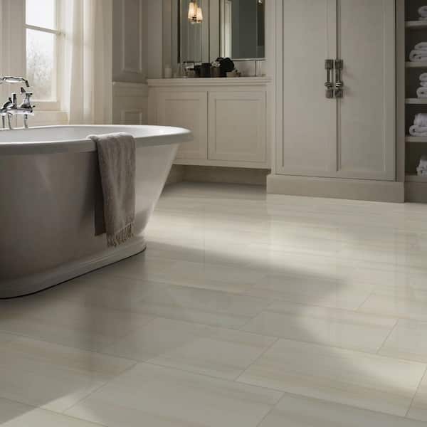 Bianco Dolomite 24 in. x 48 in. Polished Porcelain Stone Look Floor and Wall Tile (480 sq. ft. /Pallet)