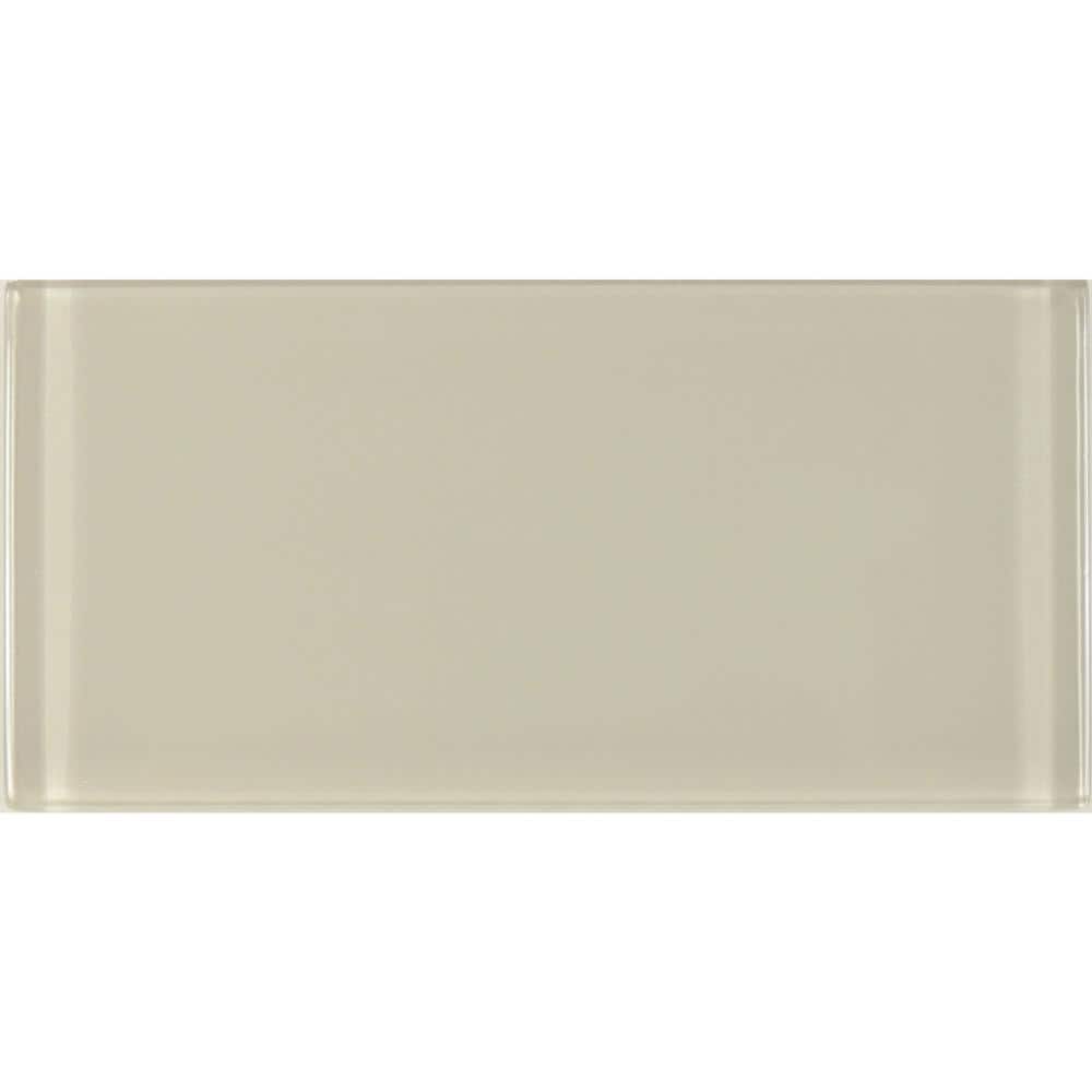 Modern Design Glossy Cream Subway 3 in. x 6 in. Glass Wall Tile Sample price history on PriceWatchPro