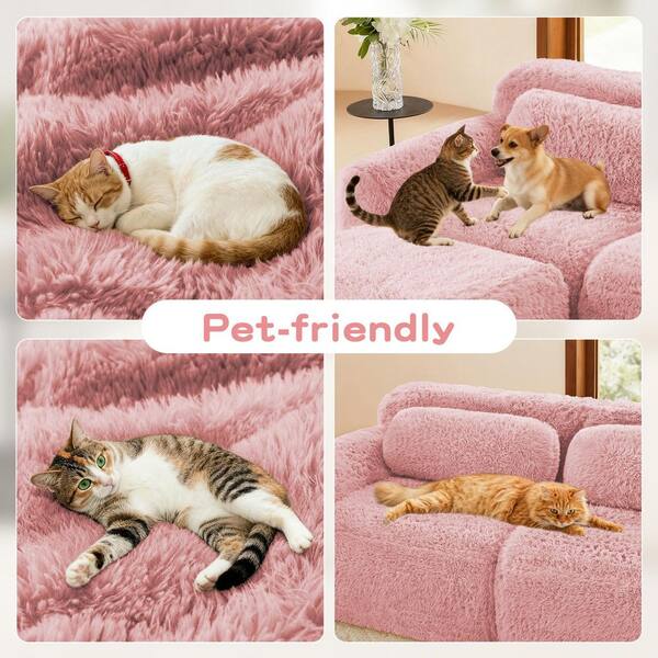 ベッド・クッション・ハウス The Original Cat's Trapeze :: 3-pillow Homy Casa 149 in. Pillow Top Arm 6-Piece Plush Microfiber Modular