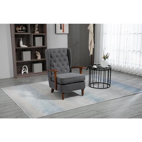 Dark gray wingback discount chair