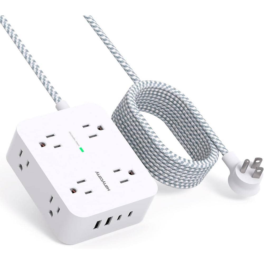8-Outlet Power Strip Surge Protector with 4 USB Ports and 10 ft. Cord Length Wall Mount in White price history on PriceWatchPro