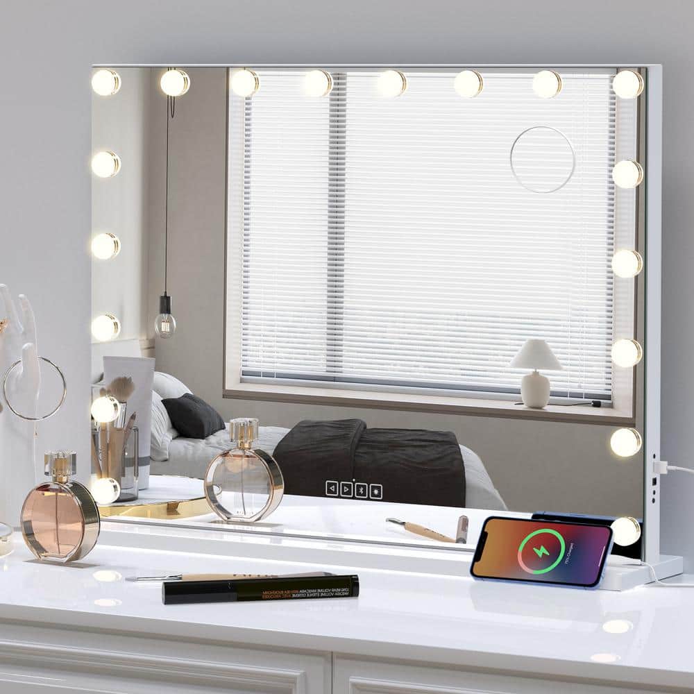 Hollywood 23.6 in. W x 31.5 in. H V Rectangular with 18 Bulbs, Adjustable T