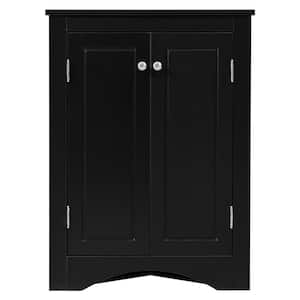 Anky 17.2 in. W x 17.2 in. D x 31.5 in. H Black MDF Freestanding Bathroom Storage Linen Cabinet