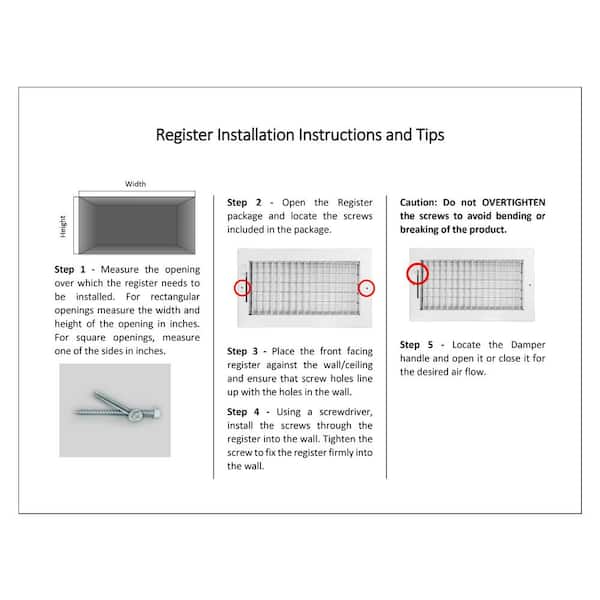 Venti Air 18 in. Wide x 6 in. High Adjustable, Single Deflection, 1 Way  Supply Register for Duct Opening 18 in. W x 6 in. H HAR1806 - The Home Depot
