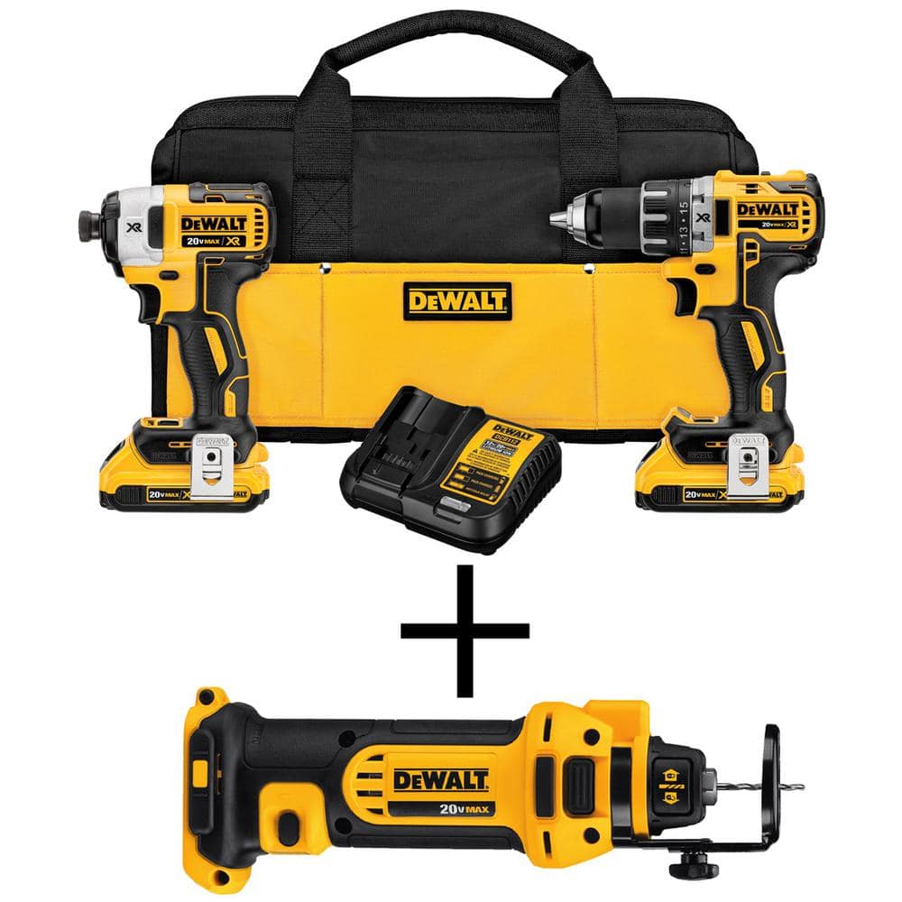 DEWALT 20V MAX XR Cordless Brushless Drill/Impact 2 Tool Combo Kit, 20V