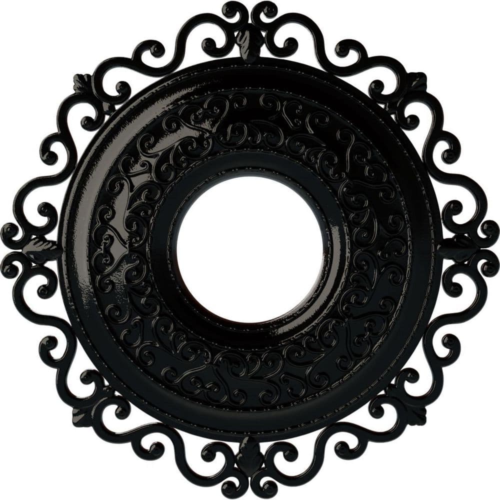 Ekena Millwork 1-3/4 in. x 22 in. x 22 in. Polyurethane Orrington Ceiling Medallion, Black Pearl