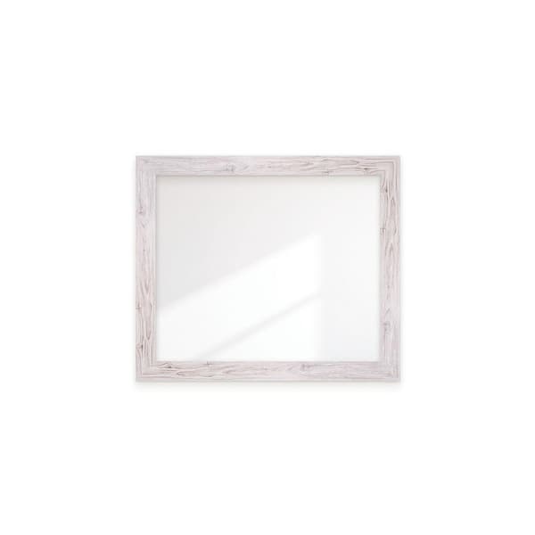 BrandtWorks 34 in. W x 40 in. H Cream Farmhouse Grain Wide Framed Wall Mirror