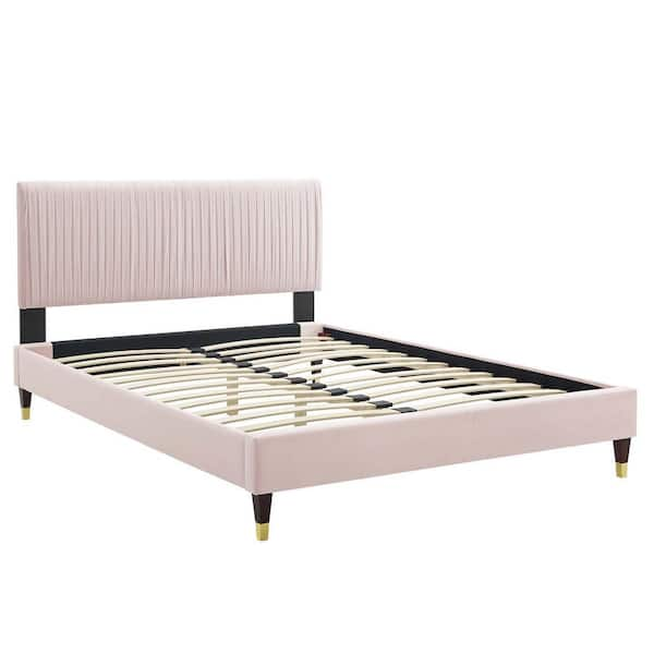 Modway Peyton Performance Velvet Pink Full Platform Bed MOD-6869-PNK ...