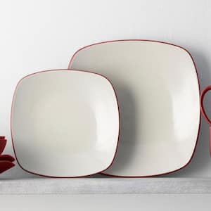 Colorwave Raspberry 4-Piece (Cherry) Stoneware Square Place Setting, Service for 1