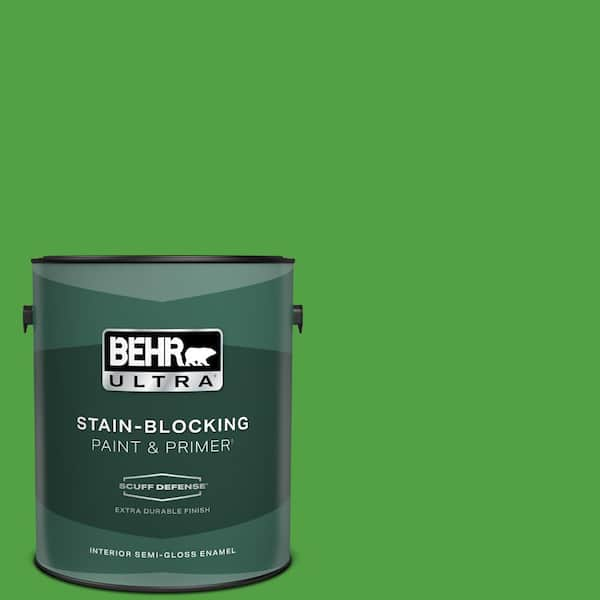 BEHR ULTRA 1 gal. #S-G-440 Green Acres Extra Durable Semi-Gloss Enamel Interior Paint & Primer