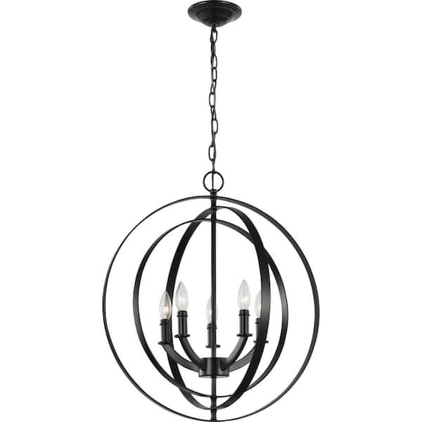 Equinox Collection Black Five-Light Sphere Pendant