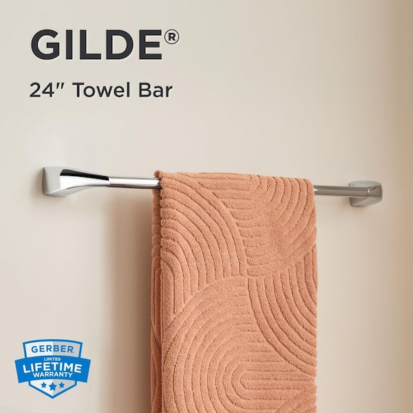 Gilde 24 in. Wall Mounted Towel Bar in Chrome