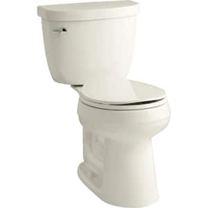 Cimarron 12 in. Rough In 2-Piece 1.28 GPF Single Flush Round Toilet in Biscuit Seat Not Included